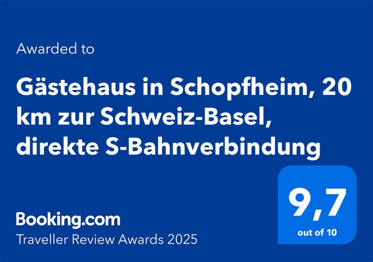Gaestehaus In Schopfheim, 20 Km Zur Schweiz-Basel, Direkte S-Bahnverbindung Luaran gambar